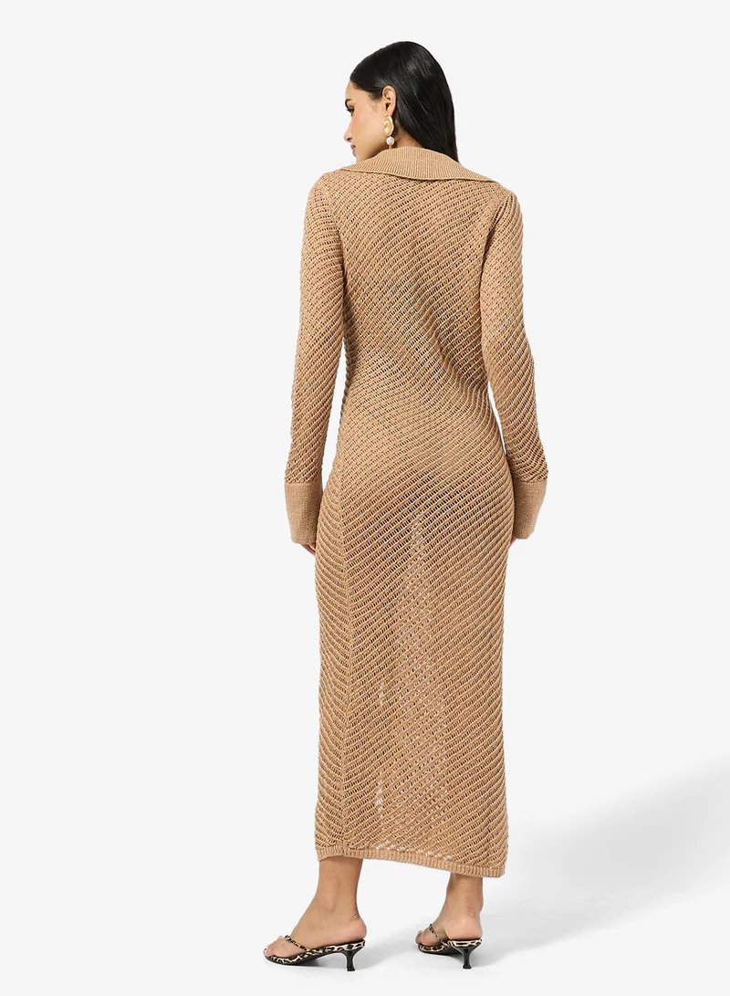 Ginger Crochet Button Up Beach Dress